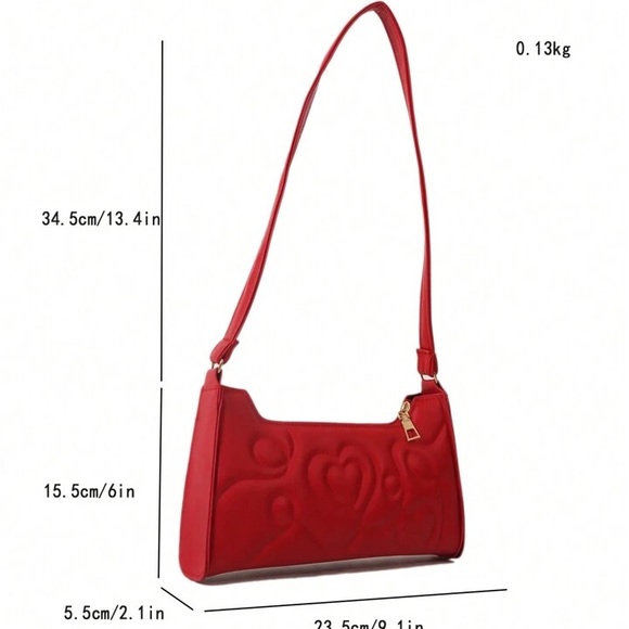 Red Heart Faux Leather Bag - Picture 4 of 5